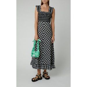GANNI Seersucker Black & White Check Gingham